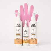Prodotti del kit Bello Pulito Sempre Pet Republic per l'igiene del Barboncino