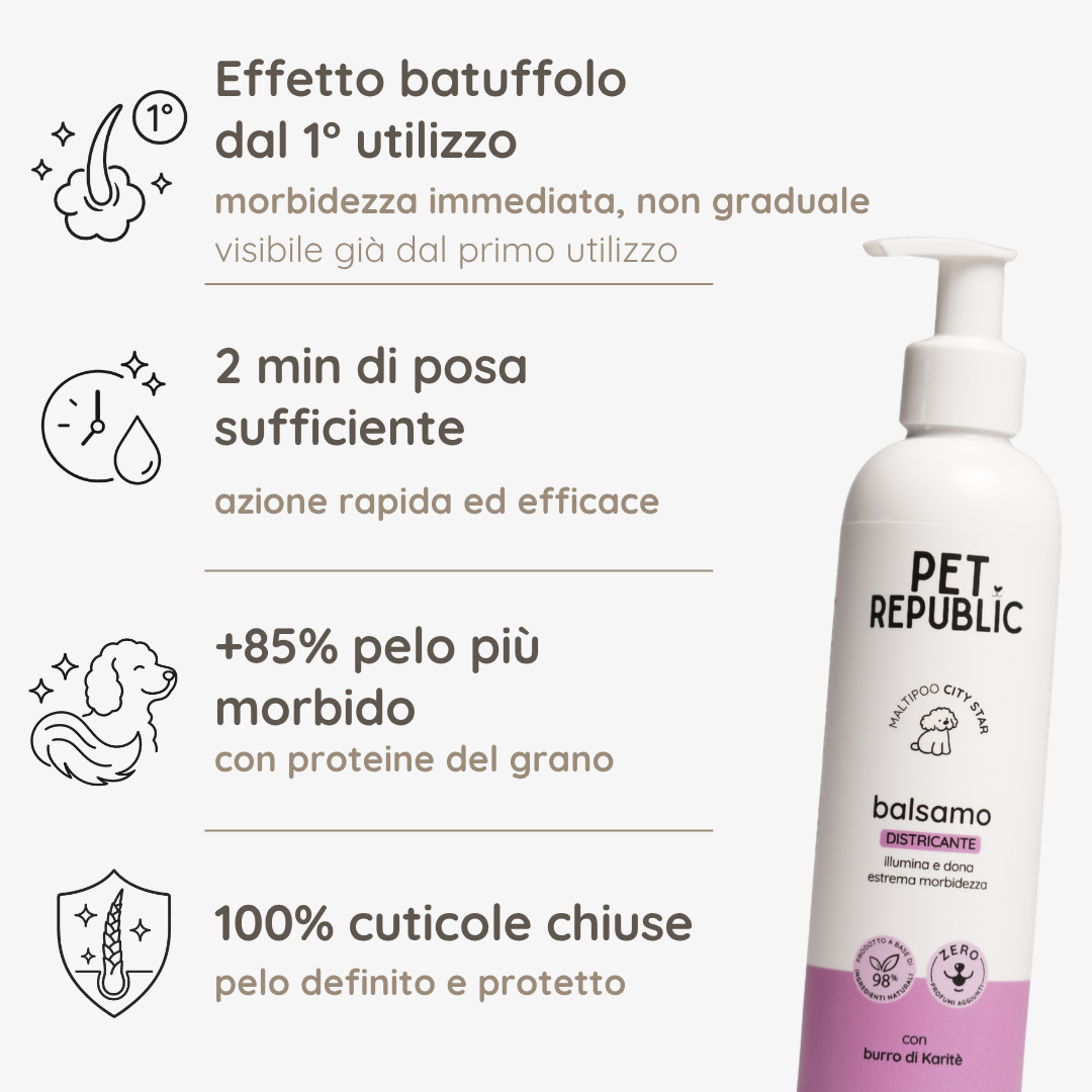 Benefici e caratteristiche del balsamo districante naturale per Maltipoo Pet Republic