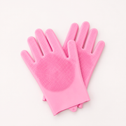 Guanto Magico rosa in silicone morbido per lavare e massaggiare il cane